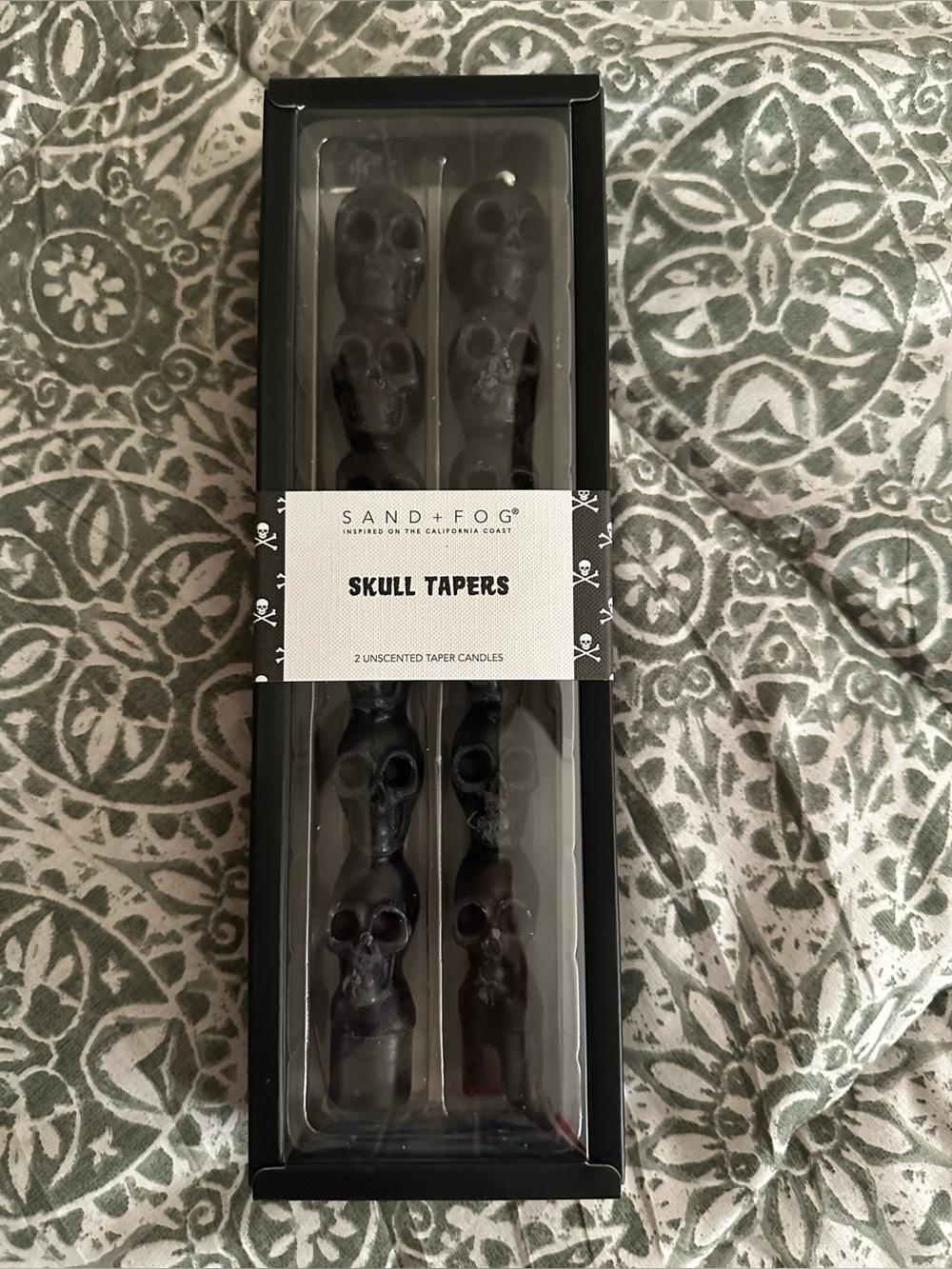 🩶SAND + FOG SKULL TAPERS CANDLES  - NEW IN PACKAGING🩶